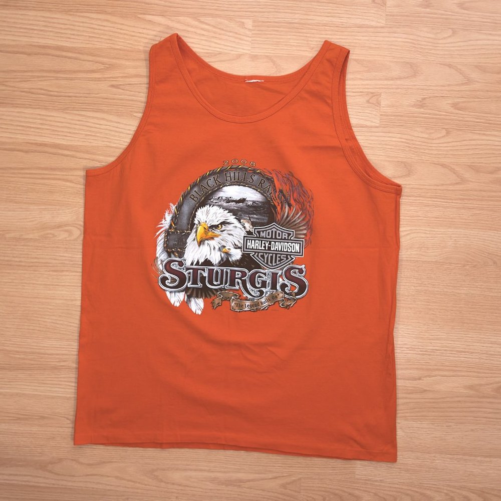 Harley Davidson Sturgis Black Hill Rally 2008 Rapid Sity Men's Tank, Size XL